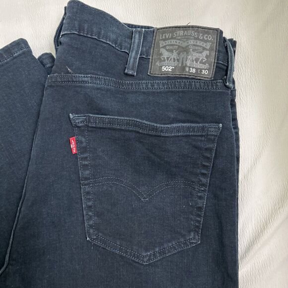 Levi’s 502™ Taper Fit Men’s Jeans Deep Blue W32 L30 Mid Rise Stretch Denim - Picture 1 of 8